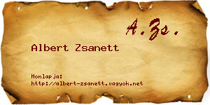 Albert Zsanett névjegykártya