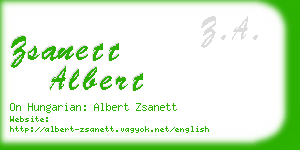 zsanett albert business card